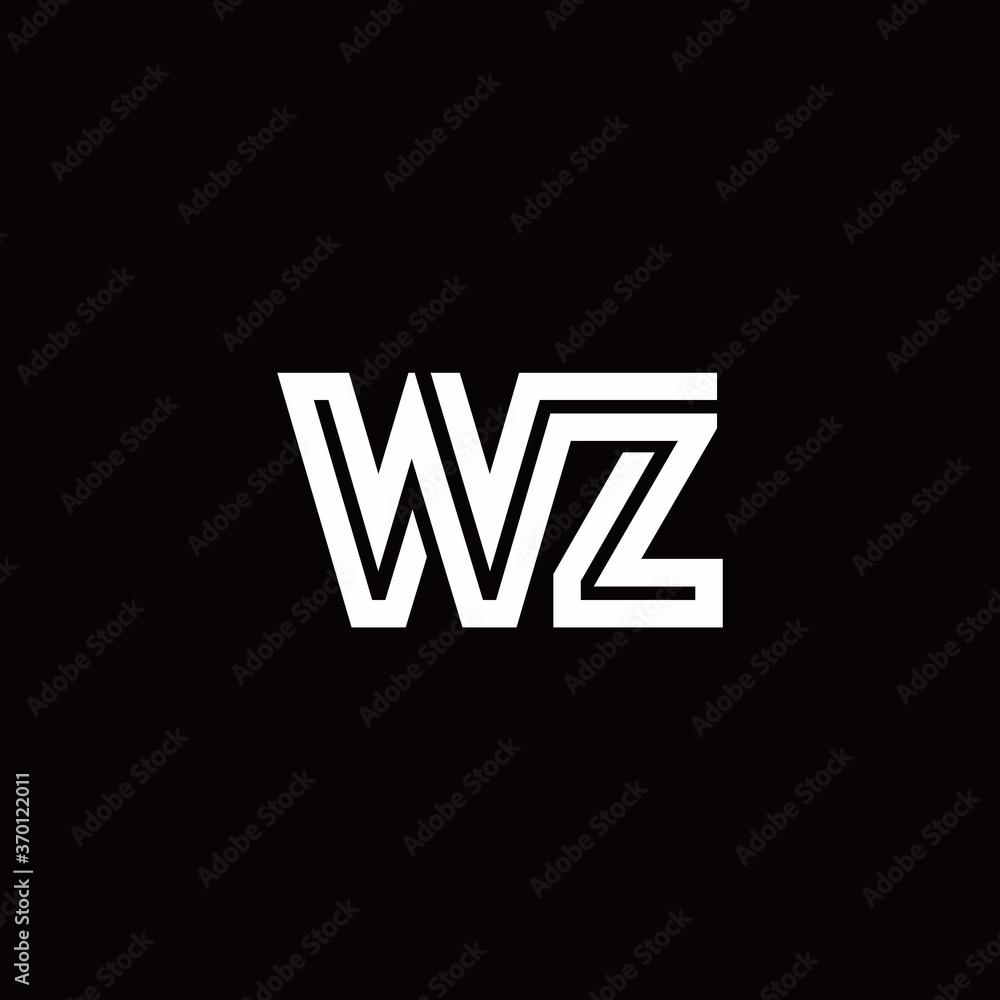 WZ monogram logo with abstract line WZ monogram logo with abstract line