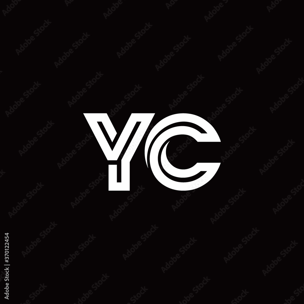 YC monogram logo with abstract line YC monogram logo with abstract line