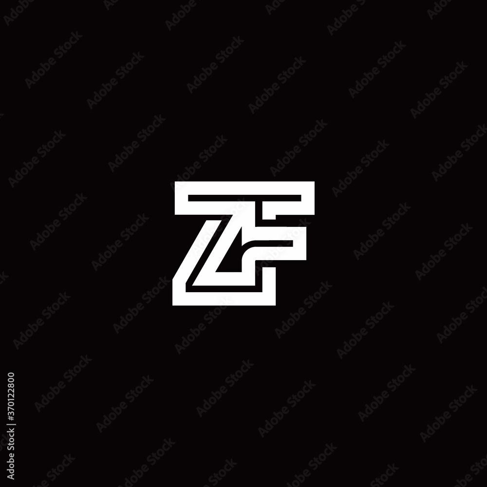 ZF monogram logo with abstract line ZF monogram logo with abstract line