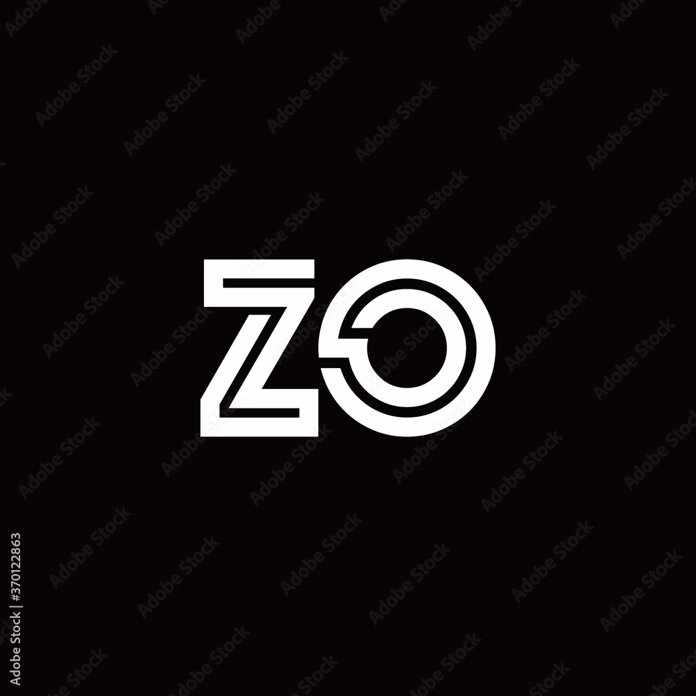 ZO monogram logo with abstract line - obrazy, fototapety, plakaty 