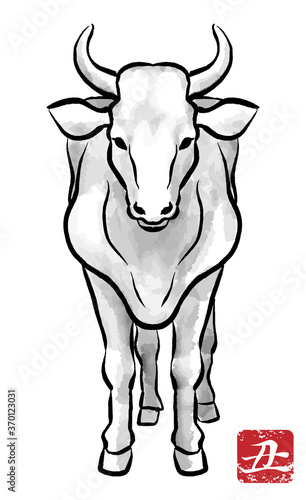 牛 正面 モノクロ 丑年 年賀状素材 Stock Vector Adobe Stock 牛 正面 モノクロ 丑年 年賀状素材 Stock Vector Adobe Stock