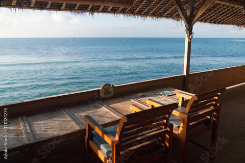 Hut with Chair at The Island of Bali  Indonesia