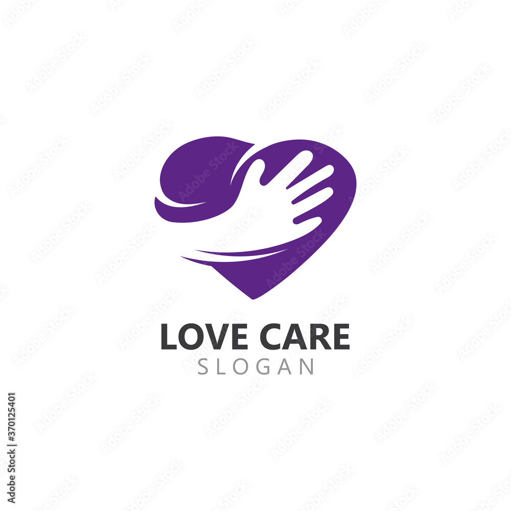 Obraz premium Creative Love and Care Logo Design inspiration Template