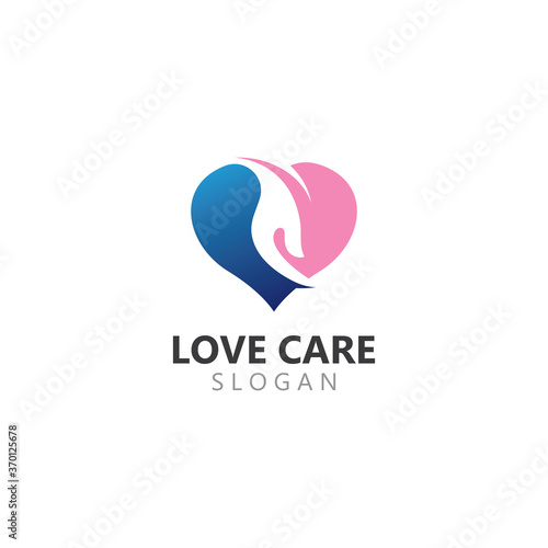 Creative Love and Care Logo Design inspiration Template