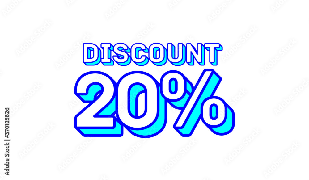 20 percent discount line modern template sign banner vector eps