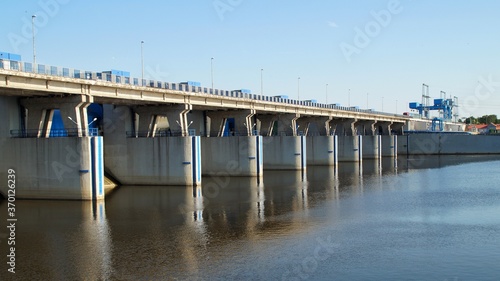 Dam on the Vistula River in Wloclawek, Poland