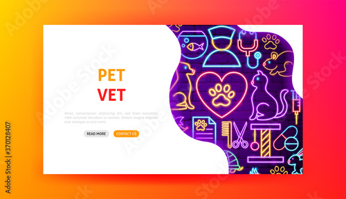 Pet Vet Neon Landing Page