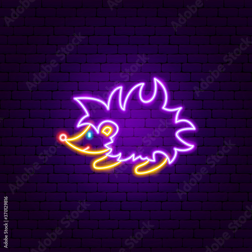 Hedgehog Neon Sign