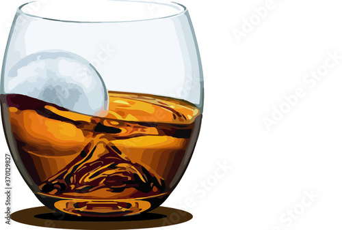 glass of whiskey and brandy illustration