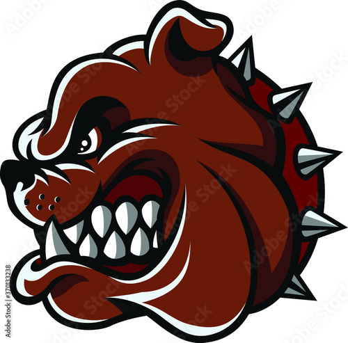 Head of Aggressive Bulldog sport mascot