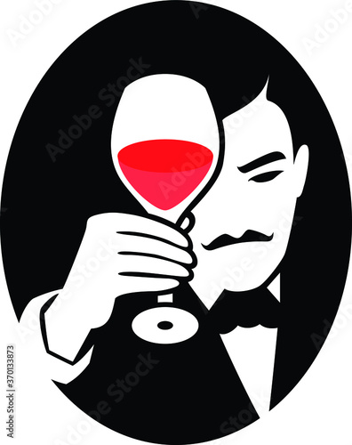 Gentleman with Glass of Red Wine