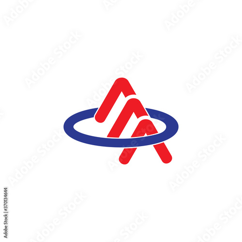 arrow overlapping ring motion design logo vector
