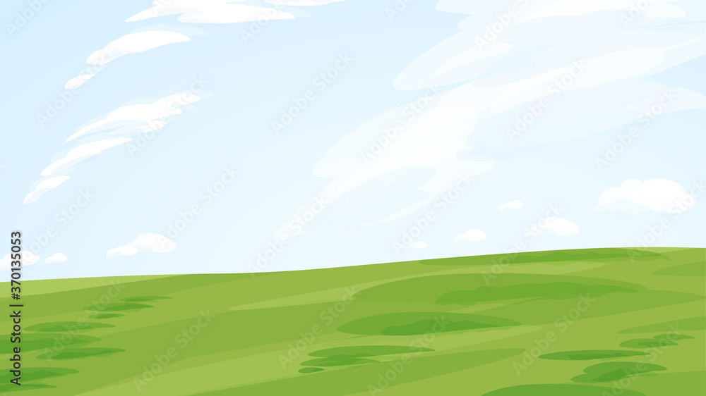 シンプルな草原の風景イラスト 16 9 Stock Vector Adobe Stock