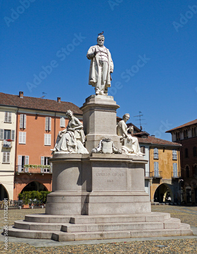 Piazza Cavour, the central square of Vercelli's town