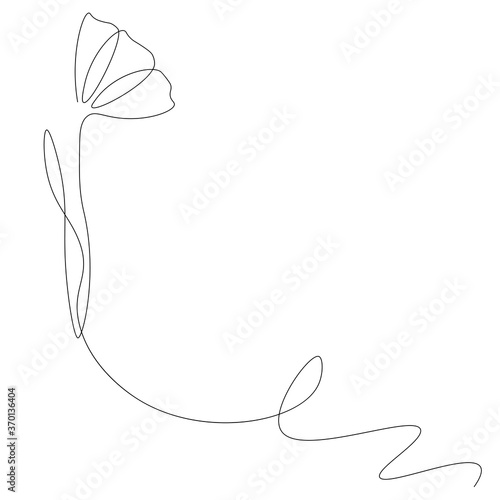 Flower line drawing. Vector illustration