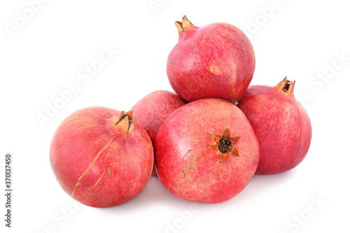 Several pomegranates isolated on white