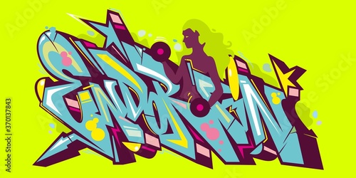 Abstract Word Endorfin Graffiti Sport Style Font Lettering Vector Illustration Art