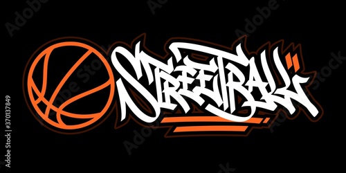 Abstract Hip Hop Hand Written Graffiti Style Word Street Ball Vector Illustration Art