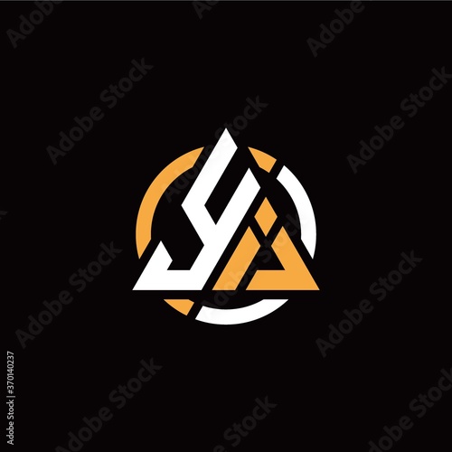 Y I initial logo modern triangle with circle on back