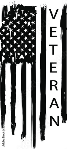 American veteran flag, brush stroke flag  EPS 10