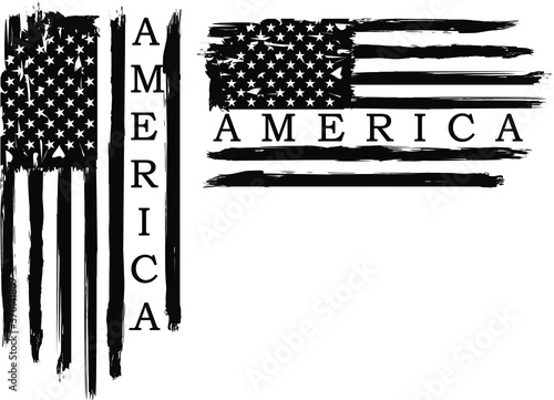US Flag. American Flag brush stroke ESP 10
