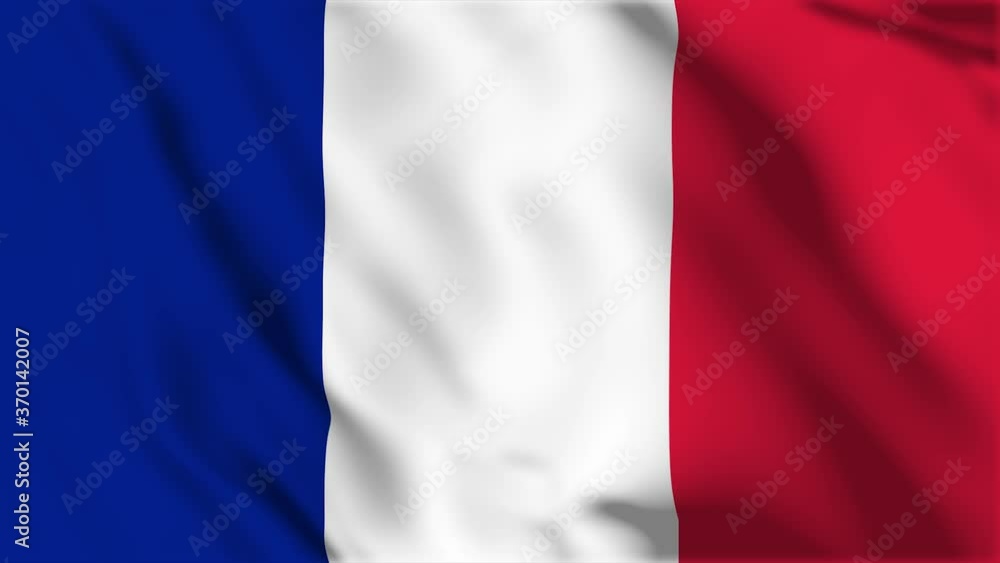 Waving flag loop. National flag of France Waving flag loop. National flag of France