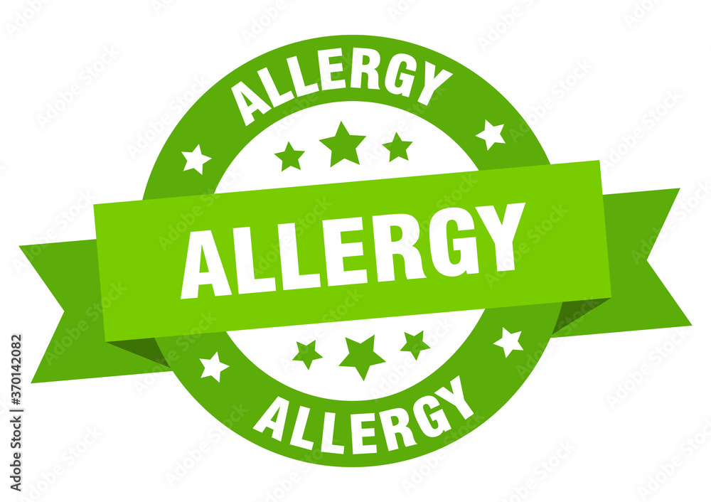 allergy round ribbon isolated label. allergy sign allergy round ribbon isolated label. allergy sign