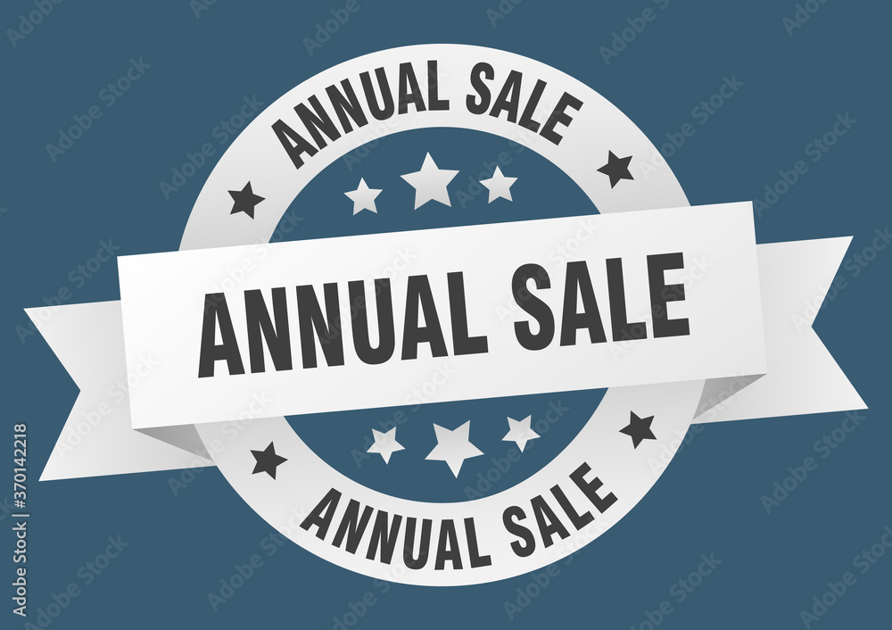 annual sale round ribbon isolated label. annual sale sign annual sale round ribbon isolated label. annual sale sign