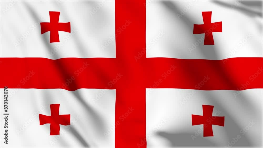 Waving flag loop. National flag of Georgia Waving flag loop. National flag of Georgia