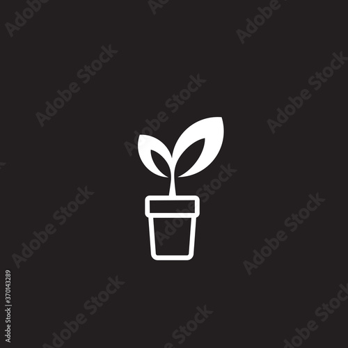 Plant and pot icon template. Vector illustration