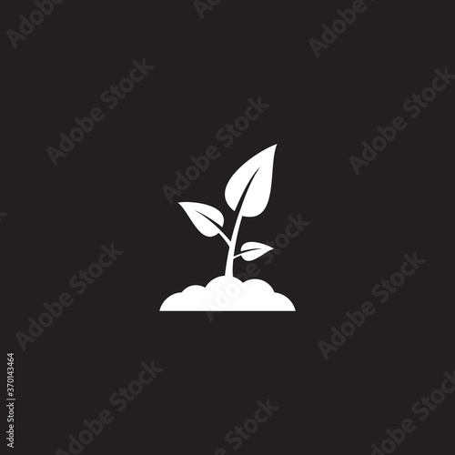 plant and leaves icon with white background