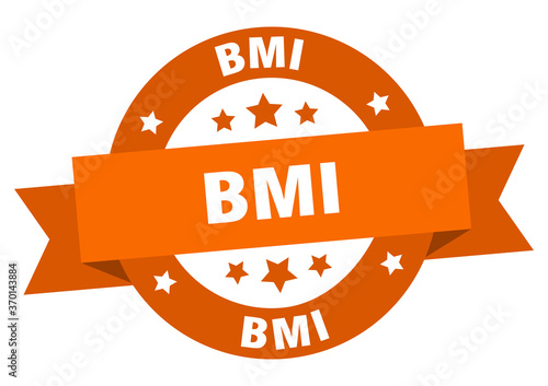 bmi round ribbon isolated label. bmi sign