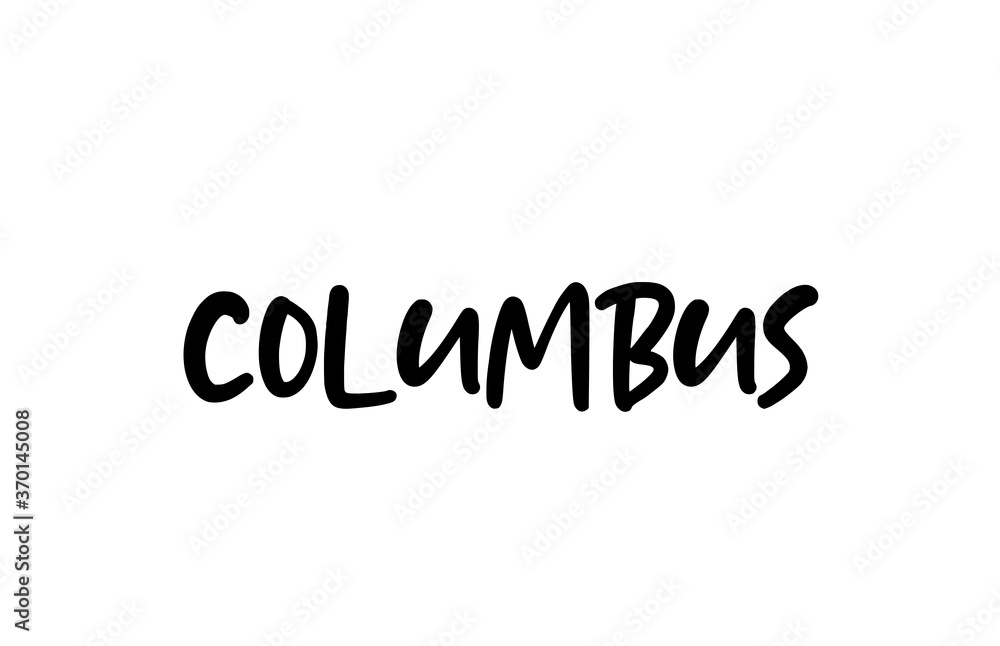 Columbus city handwritten typography word text hand lettering. Modern calligraphy text. Black color Columbus city handwritten typography word text hand lettering. Modern calligraphy text. Black color