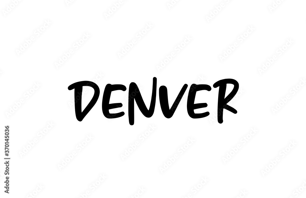 Denver city handwritten typography word text hand lettering. Modern calligraphy text. Black color Denver city handwritten typography word text hand lettering. Modern calligraphy text. Black color