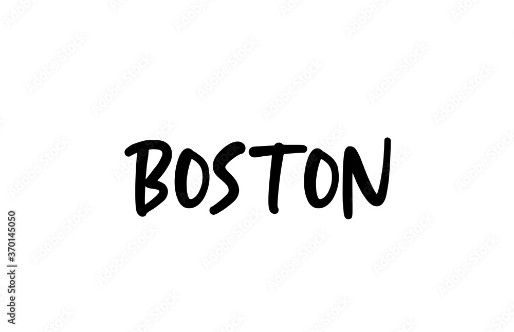 Boston city handwritten typography word text hand lettering. Modern calligraphy text. Black color Boston city handwritten typography word text hand lettering. Modern calligraphy text. Black color
