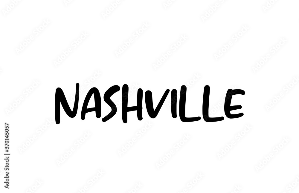 Nashville city handwritten typography word text hand lettering. Modern calligraphy text. Black color Nashville city handwritten typography word text hand lettering. Modern calligraphy text. Black color
