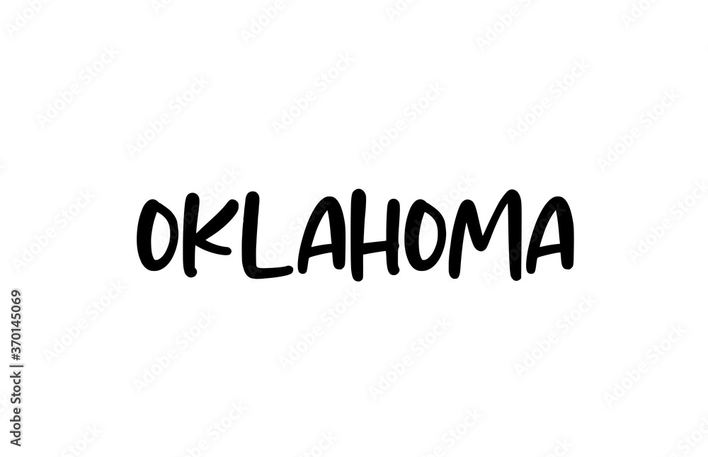 Oklahoma city handwritten typography word text hand lettering. Modern calligraphy text. Black color Oklahoma city handwritten typography word text hand lettering. Modern calligraphy text. Black color
