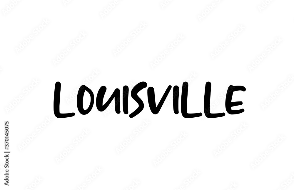 Louisville city handwritten typography word text hand lettering. Modern calligraphy text. Black color Louisville city handwritten typography word text hand lettering. Modern calligraphy text. Black color