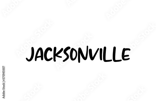 Jacksonville city handwritten typography word text hand lettering. Modern calligraphy text. Black color