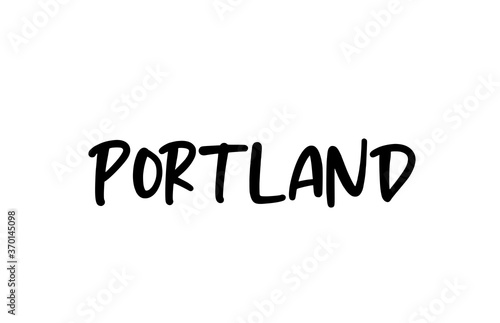 Portland city handwritten typography word text hand lettering. Modern calligraphy text. Black color