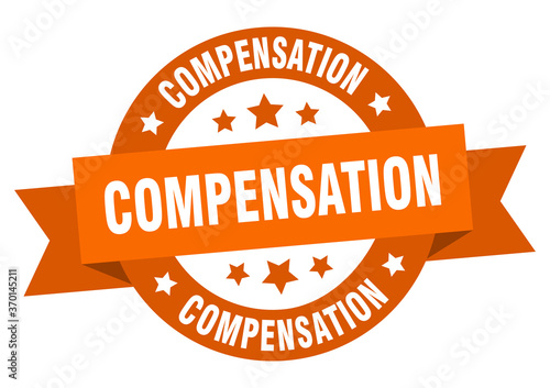 compensation round ribbon isolated label. compensation sign