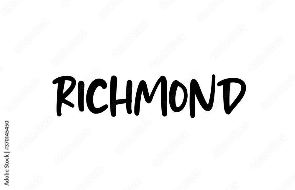 Richmond city handwritten typography word text hand lettering. Modern calligraphy text. Black color Richmond city handwritten typography word text hand lettering. Modern calligraphy text. Black color