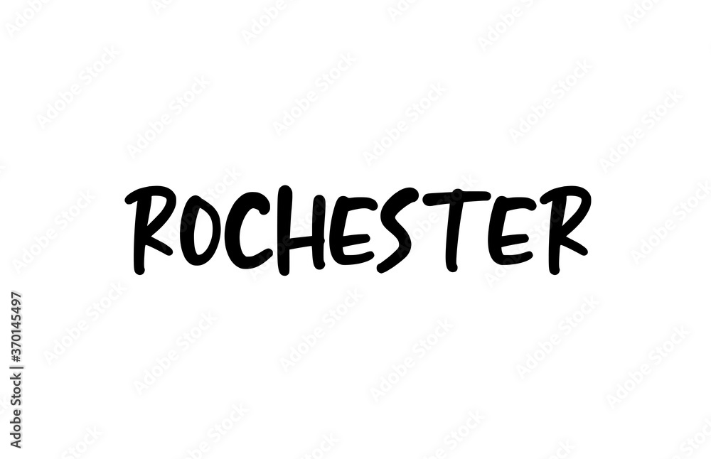 Rochester city handwritten typography word text hand lettering. Modern calligraphy text. Black color Rochester city handwritten typography word text hand lettering. Modern calligraphy text. Black color