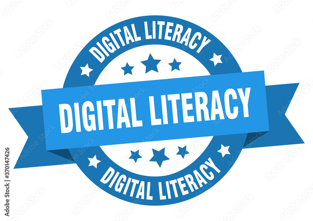 Obraz premium digital literacy round ribbon isolated label. digital literacy sign