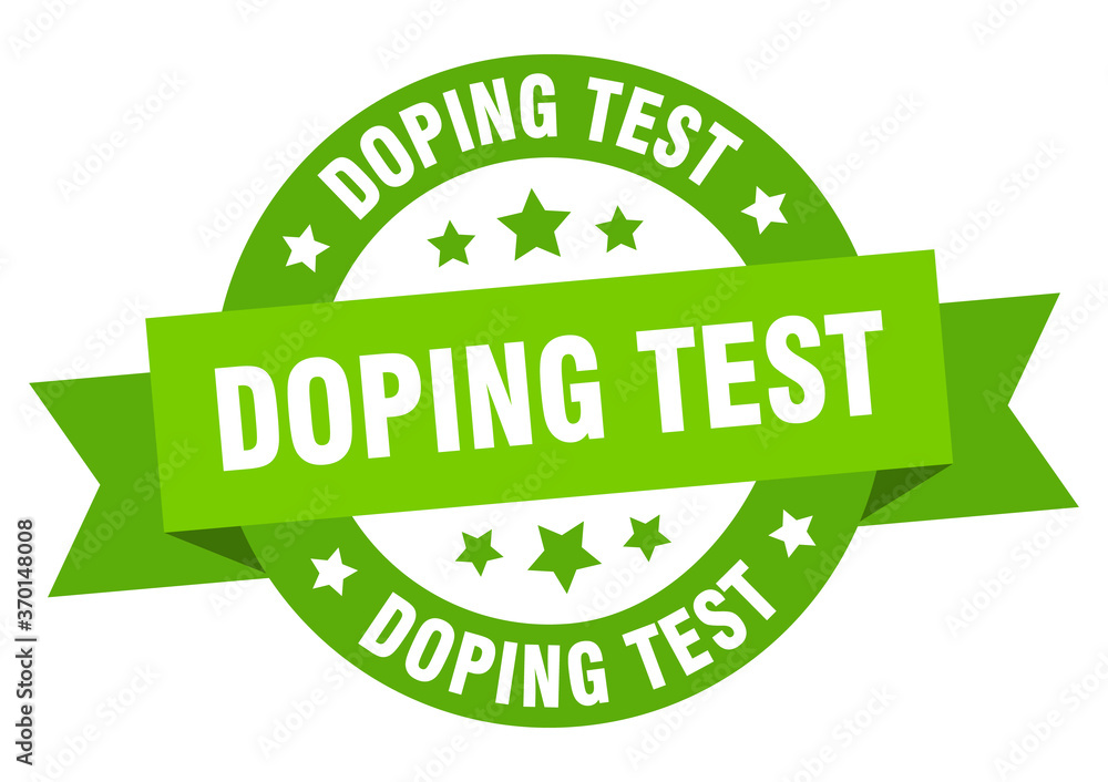 doping test round ribbon isolated label. doping test sign doping test round ribbon isolated label. doping test sign