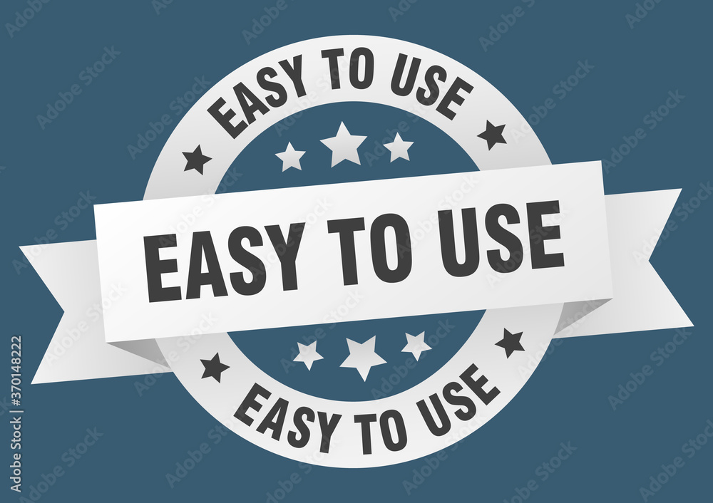 easy to use round ribbon isolated label. easy to use sign easy to use round ribbon isolated label. easy to use sign