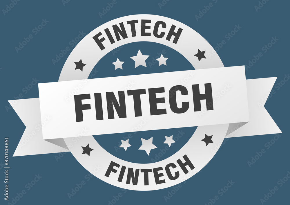 Fototapeta premium fintech round ribbon isolated label. fintech sign