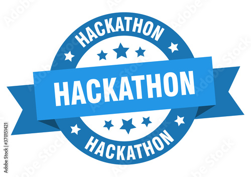 hackathon round ribbon isolated label. hackathon sign