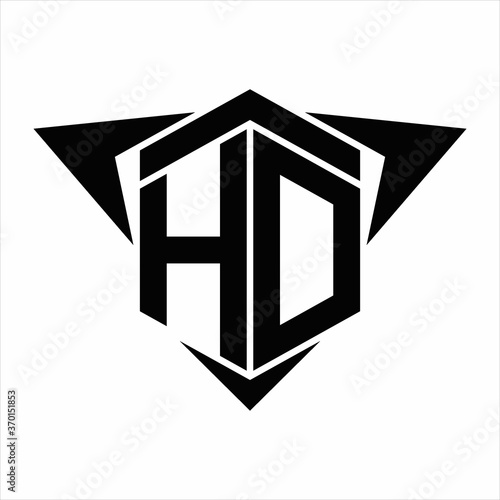 HD Logo monogram with wings arrow around design template on white background