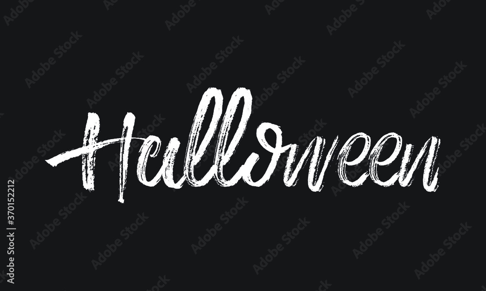 Halloween Chalk white text lettering retro typography and Calligraphy phrase isolated on the Black background  